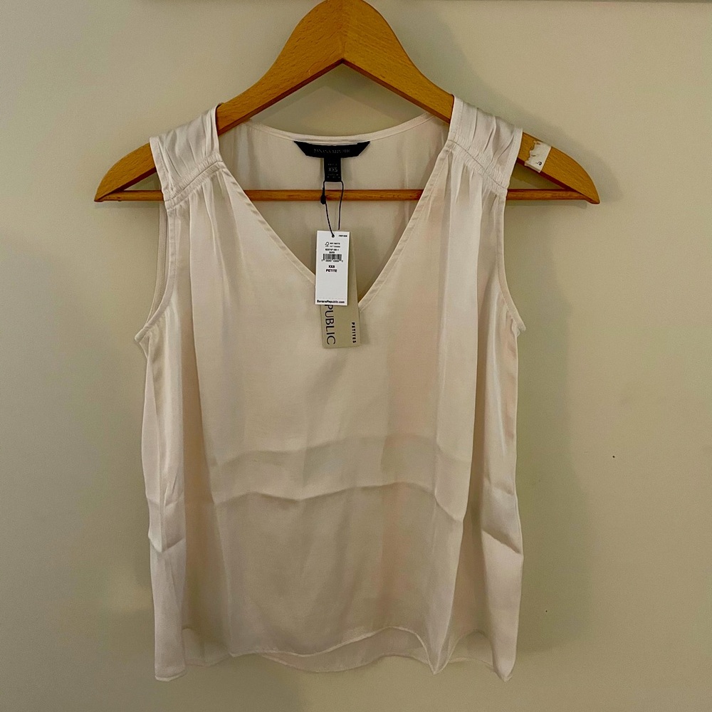 NWT Banana Republic soft satin V-neck top